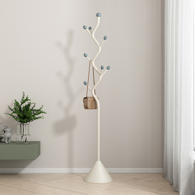 인터넷 연예인 거실 크림 스타일 옷걸이 바닥에서 천장까지 가정용 침실 라이트 럭셔리 코트 랙 간단한 수직 옷걸이