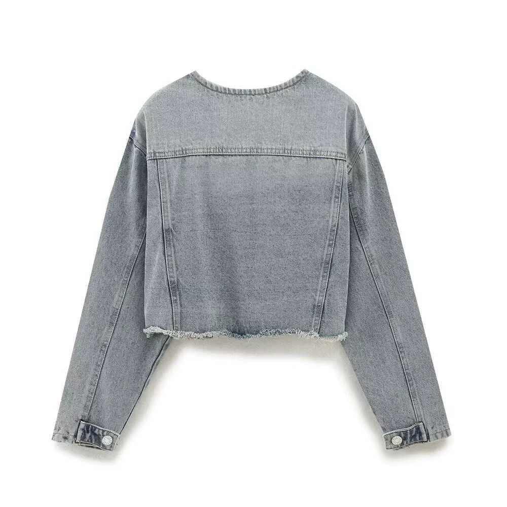 (Cross-border trading), spring retro design denim jacket, European style, trend of season