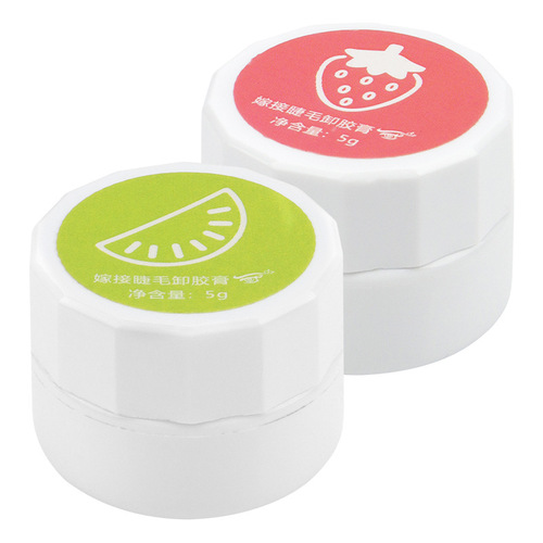 Wholesale Fruity Eyelash Remover Cream White Bottle Grafted False Eyelash Remover Cream 5g