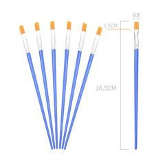 Flat head digital oil paint brush, nylon hair brush, DIY graffiti pen row, glue brush, cleaning brush
