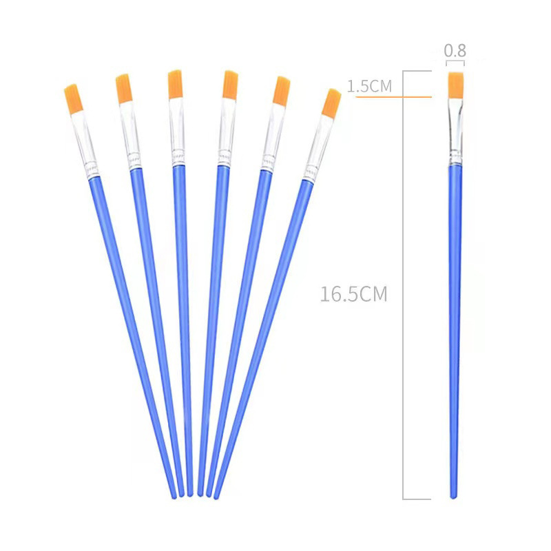 Flat digital oil brush nylon Wool painting brush DIY graffiti pen row pen glue brush cleaning brush