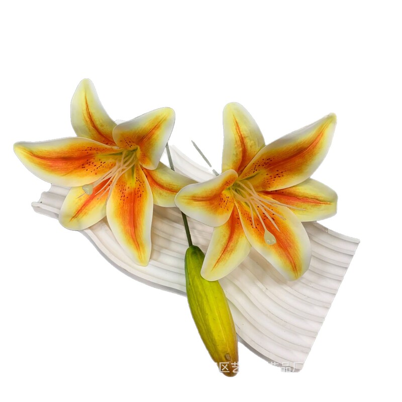 3D胶片百合带果仿真假花婚庆婚礼堂路引花材家居客厅软装摄影道具|undefined