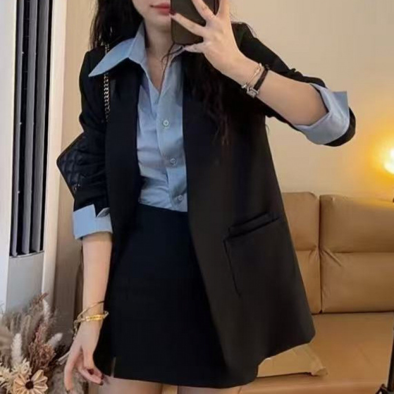316时尚套装V领西服套装长袖2025春夏女装新款时尚显瘦休闲两件套|undefined