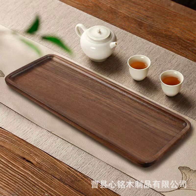 木质托盘长条盘子日式托盘长方形相思木家用茶盘点心收纳盘