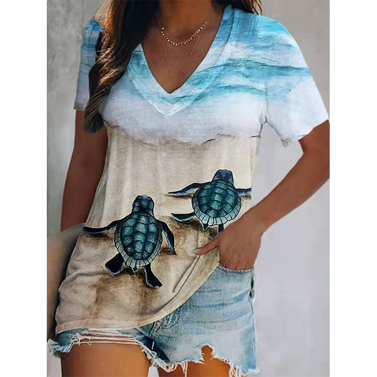 Women's T-shirt Short Sleeve T-shirts Printing Fashion Printing display picture 6