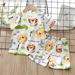 Children's summer short-sleeved suit pure cotton boys and girls baby T-shirt shorts thin breathable two-piece set 1-3-6 years old