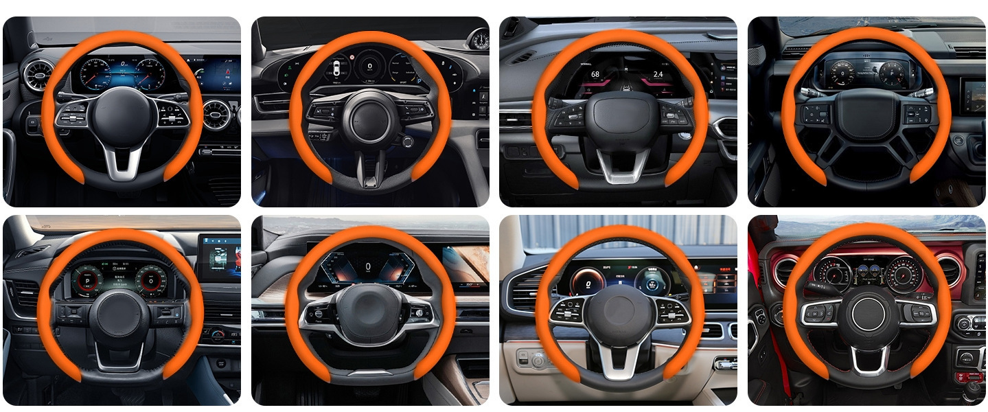 Cross-border bestseller 5D carbon fiber Nappa suede car steering wheel cover, breathable, sweat-absorbent, non-slip, wear-resistant, interior modification