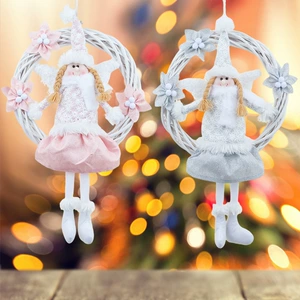 Lovely Angel Christmas Decorations Handmade Wreath Flower Door Hangings 30cm 25cm