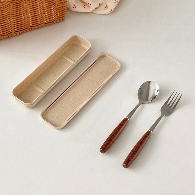 Juego de Cubiertos Occidentales Set de 3 Piezas de Acero Inoxidable y Madera, Pulido Espejo, para Regalos image 13
