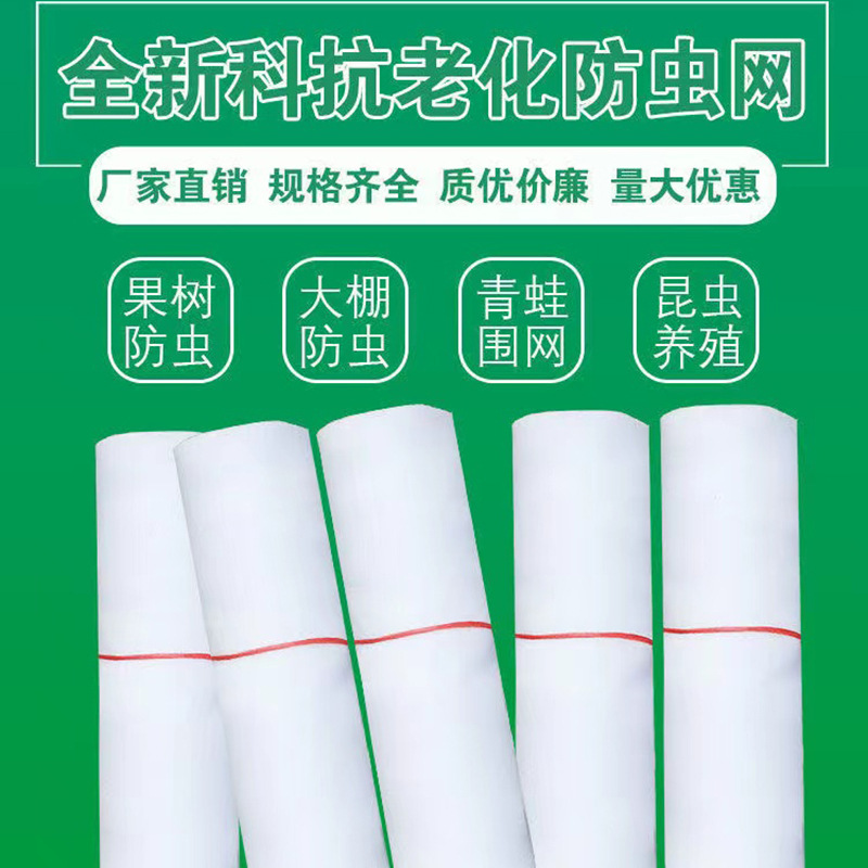 防虫网厂家现货批发40目60目80目加厚农用蔬菜大棚果树网罩可拼接
