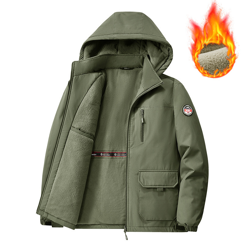 棉衣棉服外套加绒加厚防风防水保暖秋冬季棉袄大码工装户外夹克男|undefined