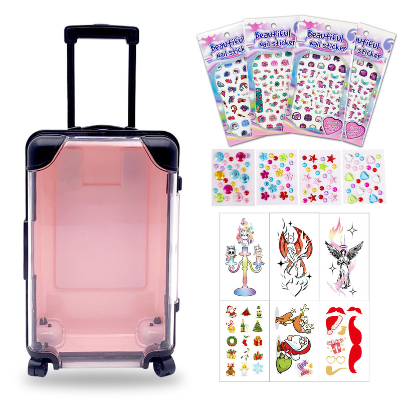 Halloween and Christmas 16-Piece Set Including Glow-In-The-Dark Tattoo Stickers, Nail Stickers, Face Stickers, Creative Blind Box Sticker Set