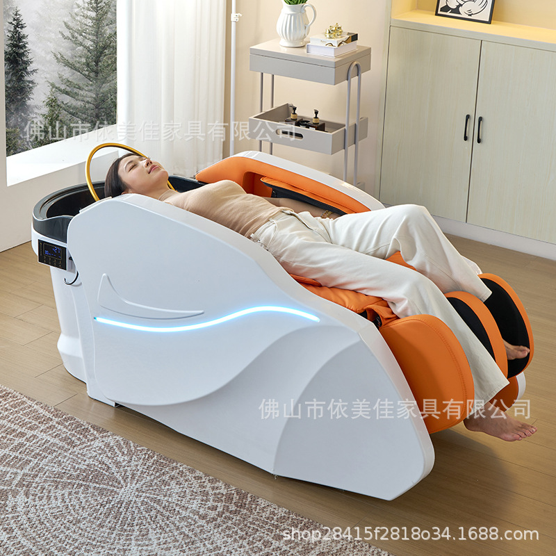 Masaje eléctrico lavable cama de tratamiento de cabeza cama de descarga de agua de decocción medicinal a temperatura constante circulación de agua de fumigación para curar el cabello especial para barbería de alta calidad