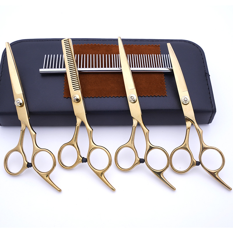 Directo de fábrica de acero inoxidable tijeras para mascotas perro belleza especial tijeras de corte de pelo Teddy corte de pelo traje