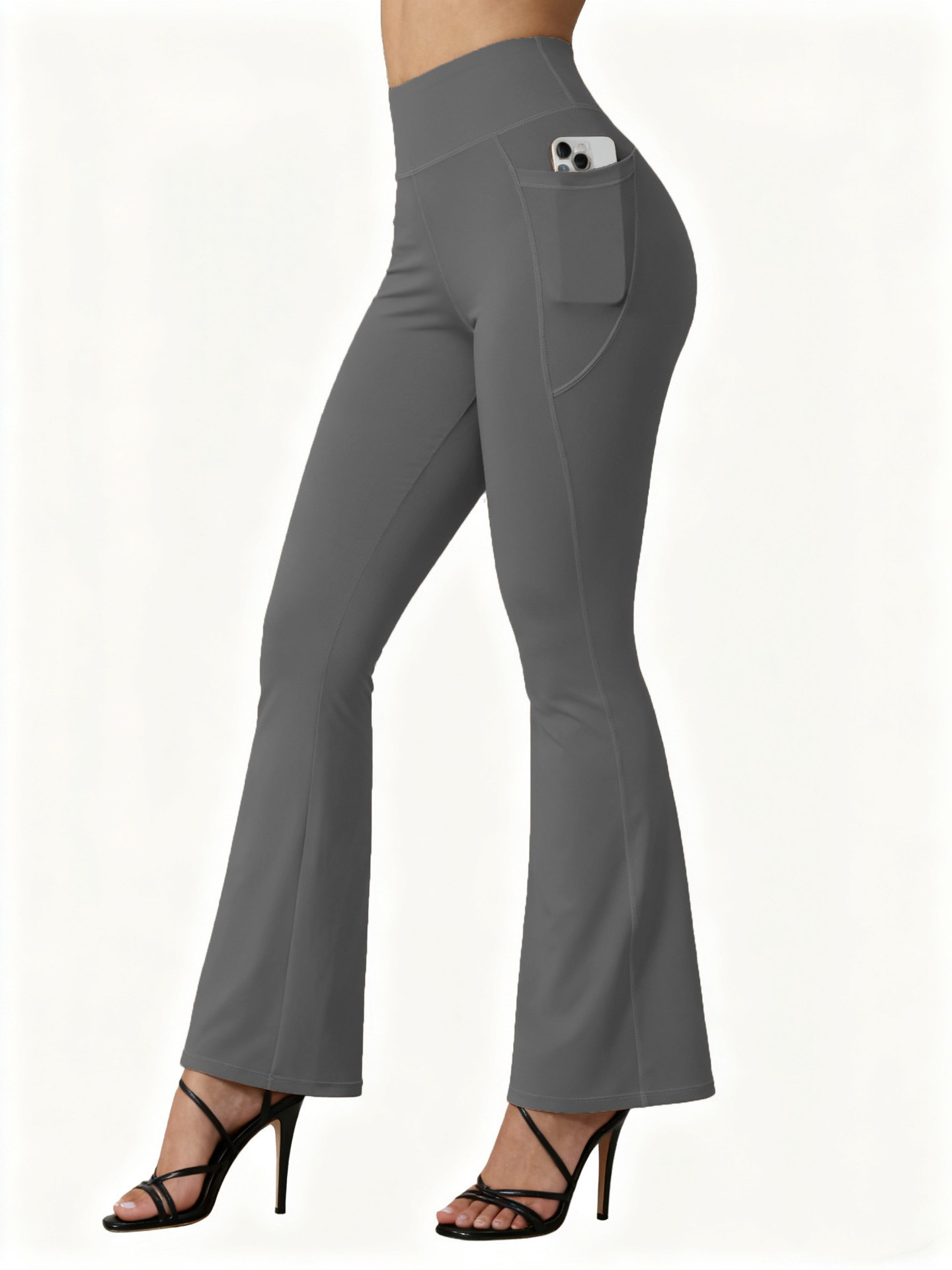 Amazon explotó Europa y América de cintura alta pantalones de pantalonado de cintura alta micropantalones de bolsillo pantalones de carreras de mujer gran tamaño de fábrica directa