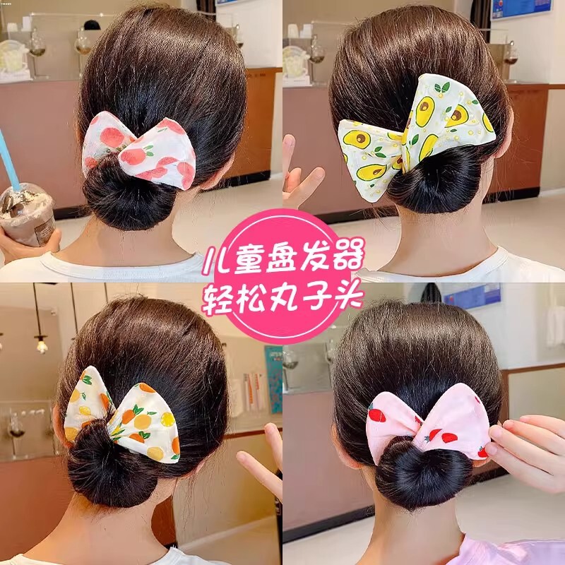 Children's Lazy Hair Curler Ball Head Fixation Artifact 2025 New Style Hair Curler Twist Band Bow Hairpin Headwear