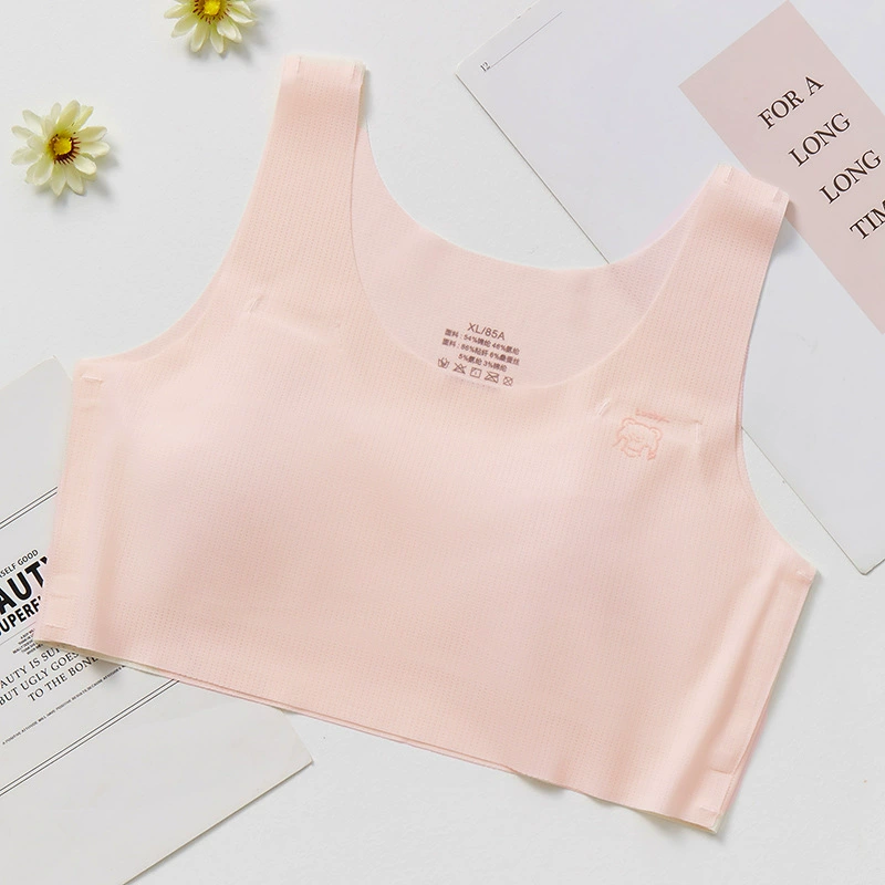 Ultra-thin ультрагидрот Breathable QingXiaoHe тренировочная бюстье для девочек, ударопрочная летняя версия бюстгальтера, для 8–12 лет