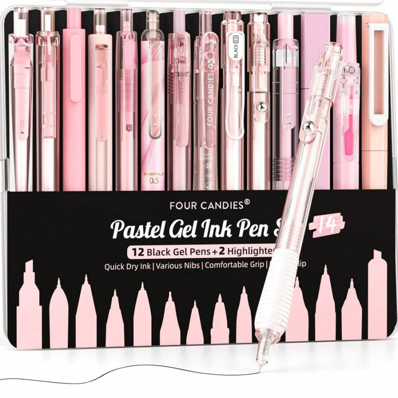 Cross-Border Payment Pastel Gel Ink Pen Set Cute Retractable 0 5mm