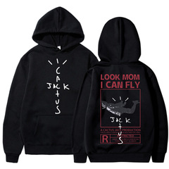Cactus Jack Swagアルファベットプリントフード付きレディース男性用フード付きスウェットカジュアルプルオーバー