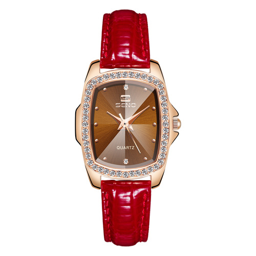 SENO Chennuo one piece drop shipping European and American retro square diamond women's belt watch simple water diamond British women's watch