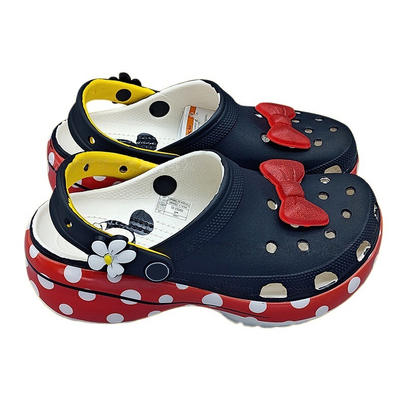New Style Crocs Shoes with Cartoon Mickey and Cloud Designs, Cute Printed Outdoor Non-Slip Slippers for Women with Shoe Charms New Style Crocs Shoes with Cartoon Mickey and Cloud Designs, Cute Printed Outdoor Non-Slip Slippers for Women with Shoe Charms