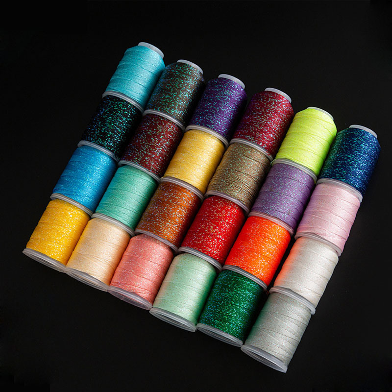 Gradient Starry Sky Braided Cord, 6-Strand Iridescent Thread with Gold Sprinkles, Solid Color Braided Rope for DIY Bracelets, Sparkling Ethnic Style