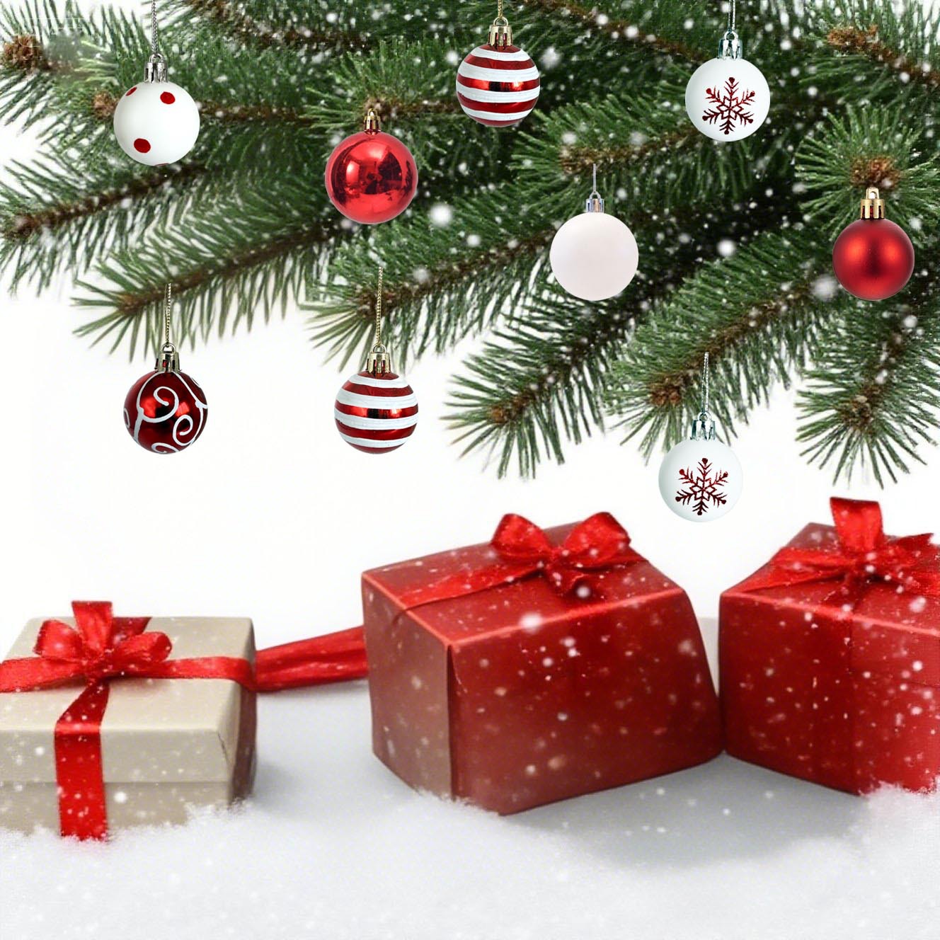 Navidad transfronteriza spot 4cm50 caja de regalo plástico galvanizado pintado bola de Navidad árbol de Navidad colgante del centro comercial