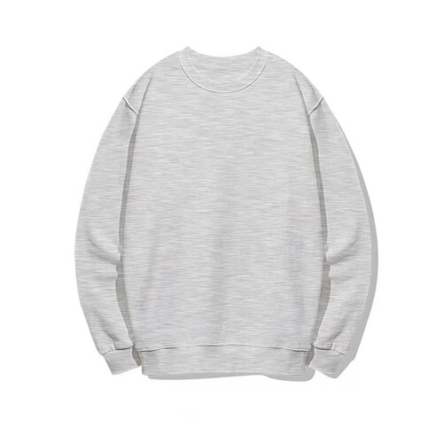 Spring and Autumn Large Fish Scale Collar Sweatshirt 250g Cotton-Mimicking Ribbed Solid Color Loose Women's Long-Sleeve Top Casual T-Shirt