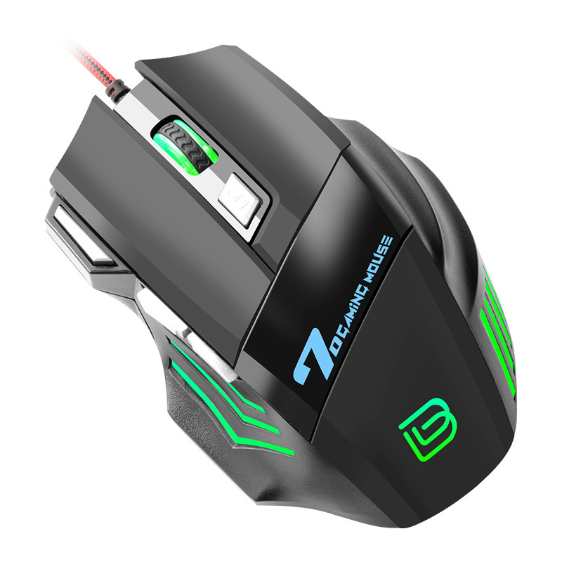 Bajeal g 5有線ゲームのマウスの電気競争は鶏のプログラミング7d発光rgbのまぶしさのusbのマウスのデスクトップを食べます。|undefined