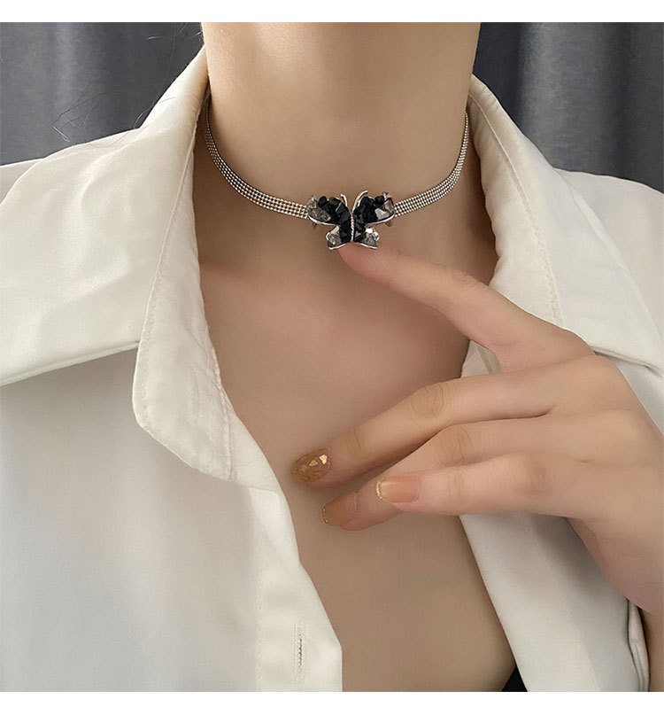 Fashion Butterfly Alloy Titanium Steel Plating Pendant Necklace 1 Piece