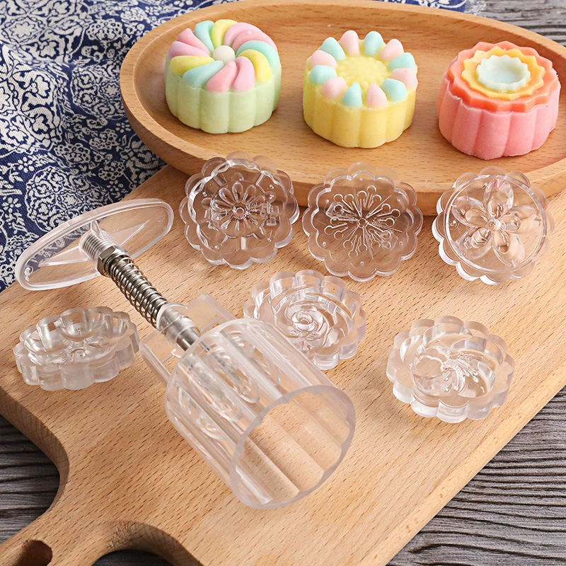 2025 Mid-Autumn Festival Cantonese Mooncake Mold Hand Pressed Mung Bean Cake Non-stick Pressed Mold Household Ice Skin Pastry Baking Embossing Mold
