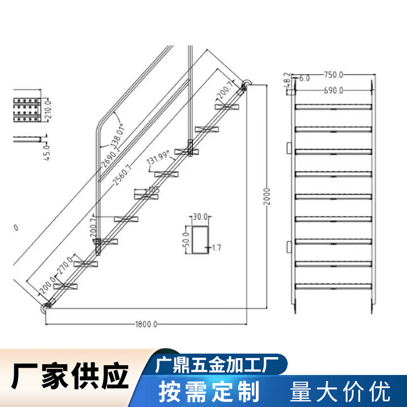桥梁施工梯盘扣外架楼梯镀锌挂钩钢梯阁楼爬梯脚手架内部爬梯-阿里巴巴