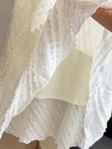French lace stitching skirt 2025 autumn and winter new style temperament medium and long waist slim fishtail skirt for women