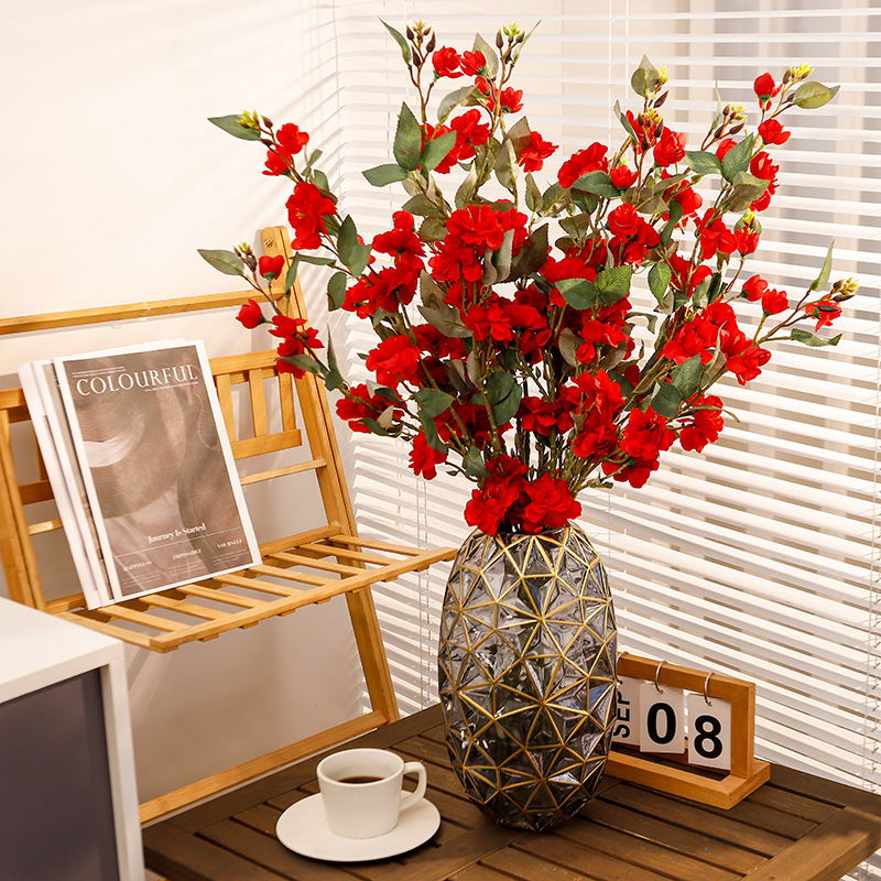 Flores de camellia silvestre simuladas flores falsas decoraciones decorativas para el hogar sala de estar mesa de comedor ramo de flores secas sensación de alto nivel decoración de disparo