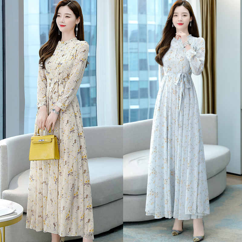 Demi-season elegant shiffon dress