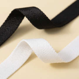 涤棉人字带黑白色6折人字纹包边现货绑带发饰服装装饰辅料人字带