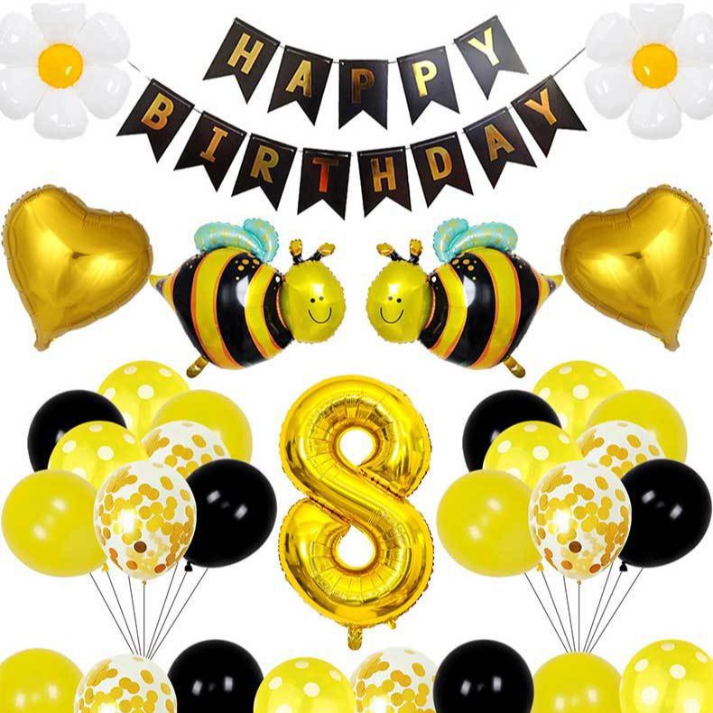 Juego de globos de cumpleaños de abejas ins Juego de globos de cumpleaños para niños