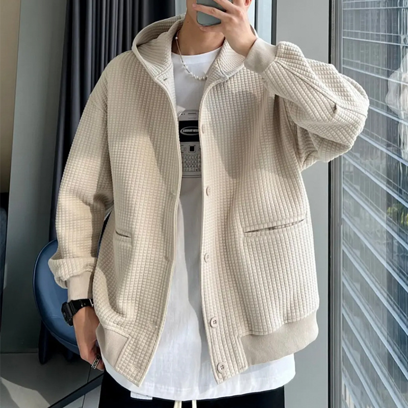 American trendy brand hooded cardigan jacket for men's 2023 spring and autumn new loose casual hoodie jacket top