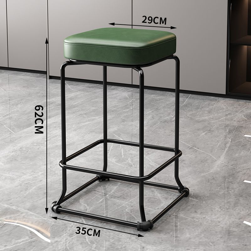 Taburete redondo de envoltura suave, silla de comedor de hierro forjado, taburete cuadrado sólido moderno, taburete de acero apilable para el hogar image 30