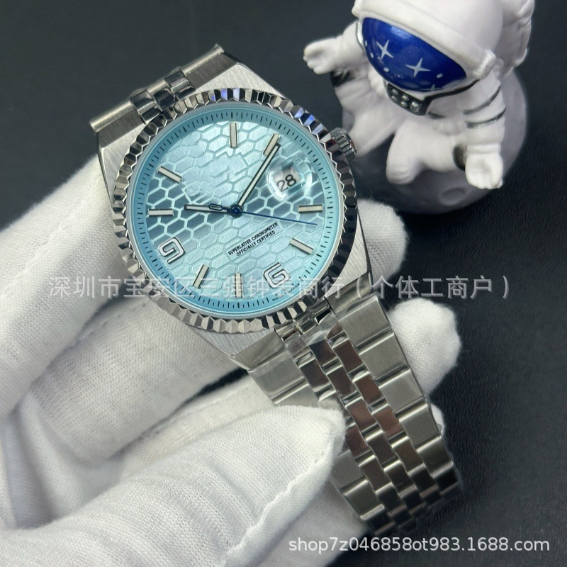 Transfronterizos relojes de hombre tipo 7315 nido de abeja tipo log reloj mecánico automático correa de acero luz nocturna al por mayor