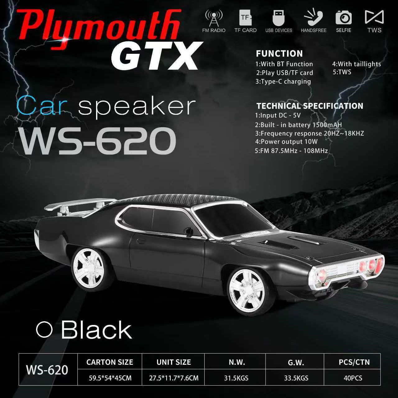 Plymouth Gtx American Classic Muscle Car Model Audio Series Export Popular Private Model Bluetooth Speaker