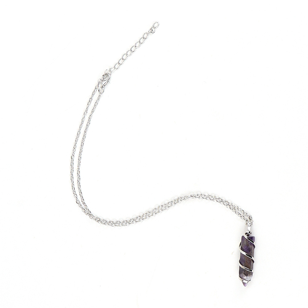 20g Weight Pendant Necklace Classification 1 Piece Quantity Daily Occasion natural stone Material Spiral Stripe Pattern Women'S Gender Knitting Design Streetwear Style 1 Piece Streetwear Spiral Stripe Natural Stone Knitting Pendant Necklace 3