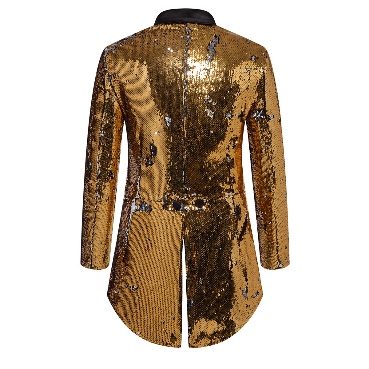 Men's Sequin Tuxedo Blazer Slim Fit Rhinestone Tailcoat For Stage_voghion.com