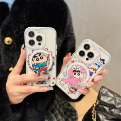卡通动漫小新超人磁吸支架适用iPhone17苹果16ProMax/15/14手机壳