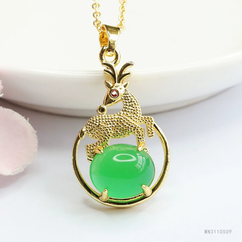 眷钰 Organic pendant jade, ethnic necklace, accessory, ethnic style, wholesale