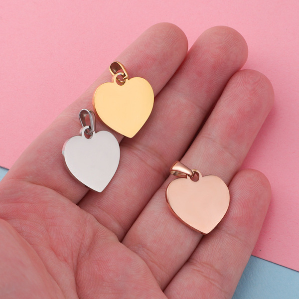 Pendant stainless steel heart shaped