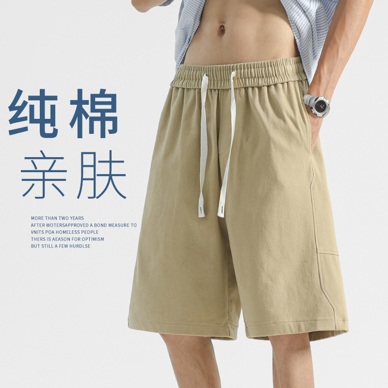 Pure Cotton Tooling Shorts Men's Summer Thin Pants Men's Basketball Sports Pants khaki Pants Casual Pants