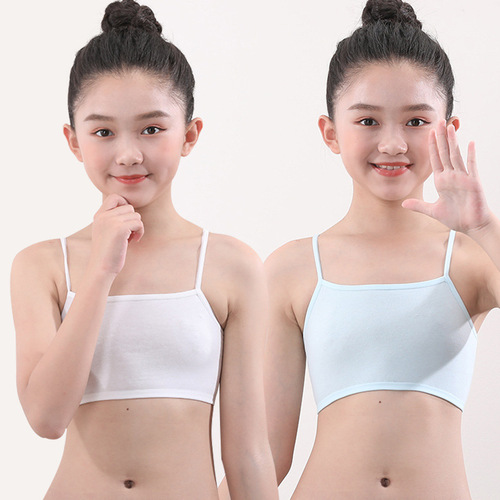 Girls' development period 7-13 years old, anti-bump breathable underwear, primary school girls, thin suspenders, medium and large children's vests