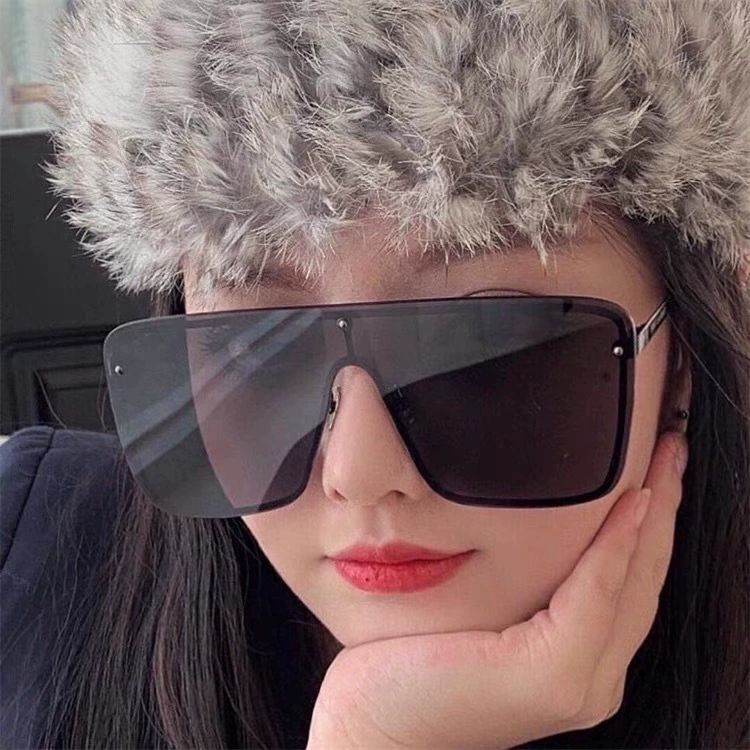 Солнцезащитные очки большие, монолитная оправа, oversize, персонализированный стиль, разные цвета