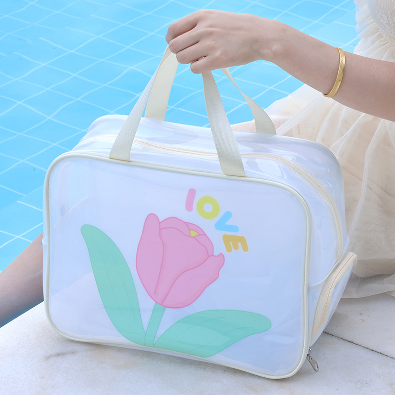 Bolsa de cosméticos de viaje de gran capacidad de alta apariencia deportes fitness bolsa de natación separación húmeda y seca bolsa de lavado de PVC bolsa de playa